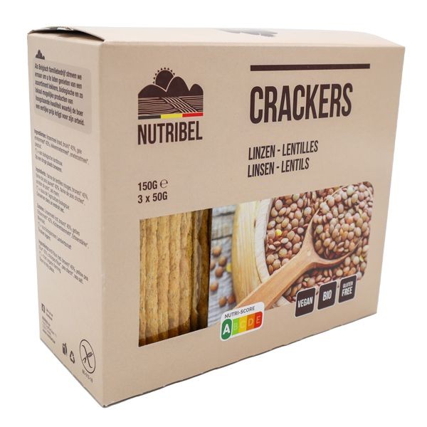 Nutribel Crackers linzen bio (150 Gram)