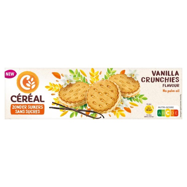 Cereal Vanilla crunchies zonder suikers (185 Gram)