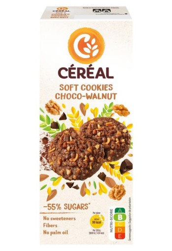 Cereal Soft cookies choco-walnut minder suiker z zoetstof (138 Gram)