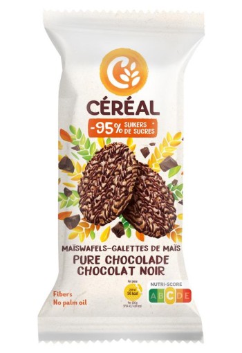 Cereal Maiswafels met pure chocolade minder suikers (108 Gram)