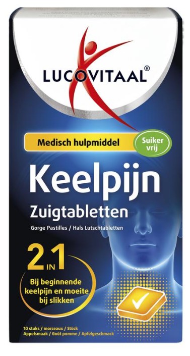 Lucovitaal Keelpijn 2 in 1 (10 Zuigtabletten)