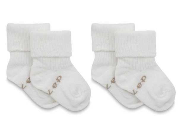 KipKep Blijf baby sokjes 0-6 mnd offwhite/wit (2 paar)