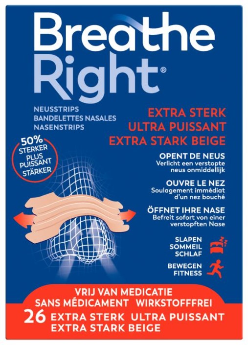 Breathe Right Neusstrips extra sterk (26 Stuks)