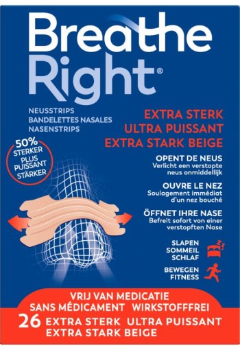 Breathe Right Neusstrips extra sterk (26 Stuks)