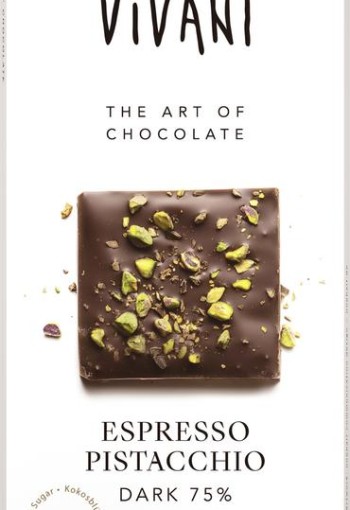 Vivani Espresso pistacchio dark 75% bio (80 Gram)