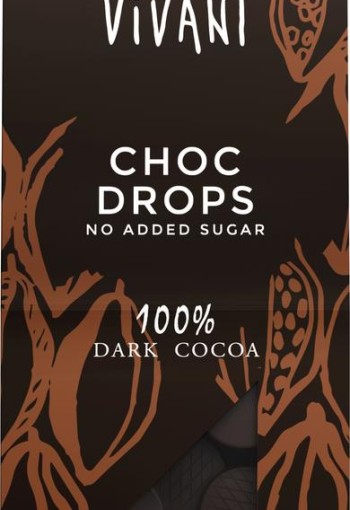 Vivani Choc drops 100% dark cocoa bio (100 Gram)
