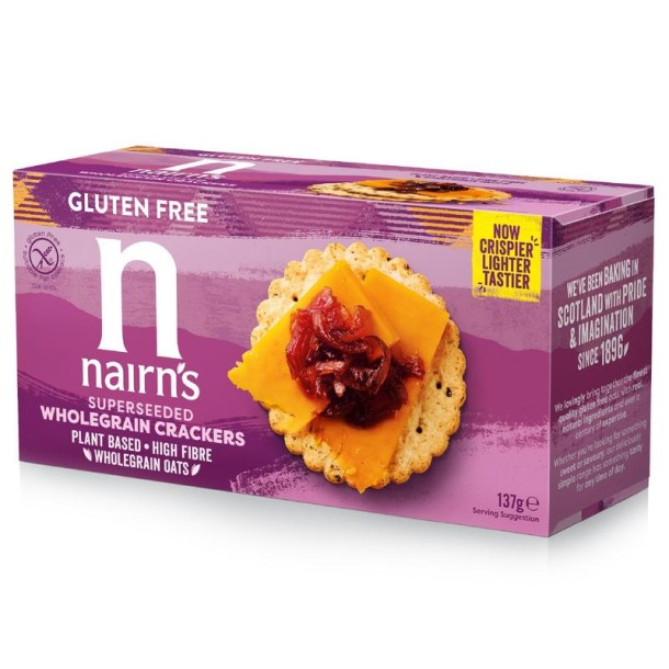 Nairns Volkoren crackers seeded glutenvrij (137 Gram)