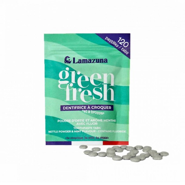 Lamazuna Toothpaste tablets greenfresh nettle mint bio (30 Gram)