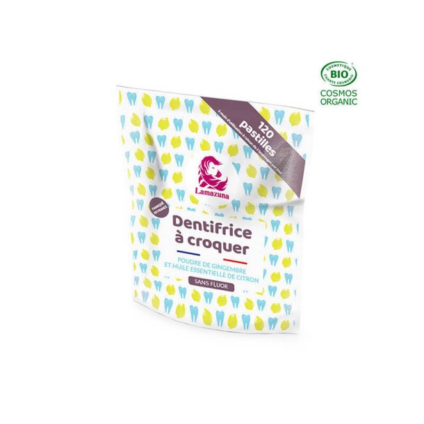 Lamazuna Toothpaste tabs ginger lemon bio (30 Gram)