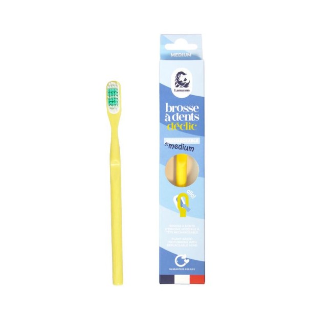 Lamazuna Toothbrush medium mimosa yellow (1 Stuks)