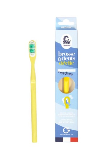 Lamazuna Toothbrush medium mimosa yellow (1 Stuks)