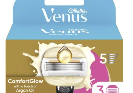 Gillette Venus Comfort Glow Argan Olie Navulmesjes 3 stuks