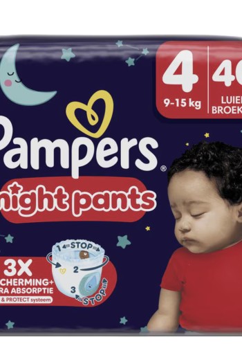 Pampers Baby Dry Night Pants Luierbroekjes Maat 4 9-15 KG 40 Stuks