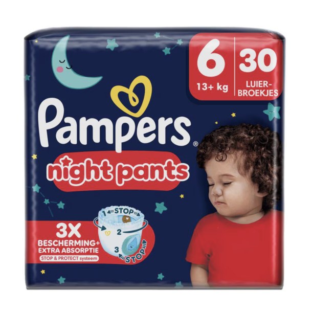Pampers Baby Dry Night Pants Luierbroekjes Maat 6 13+ KG 30 Stuks