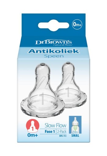 Dr Brown's Speen standaard hals fles fase 1 (2 Stuks)