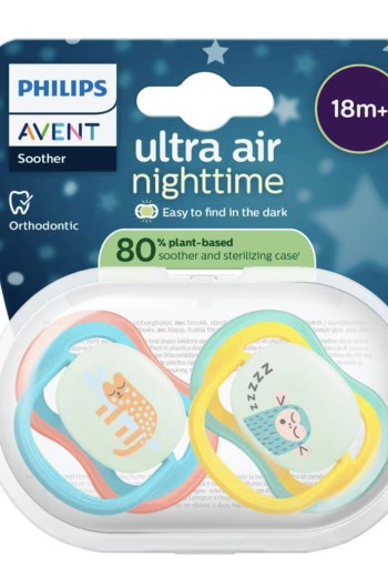 Philips Avent Fopspeen Ultra Air Night 18M+ Double Pack - SCF376/32