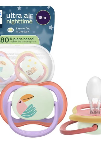 Philips Avent Fopspeen Ultra Air Night 18M+ Double Pack - SCF376/33