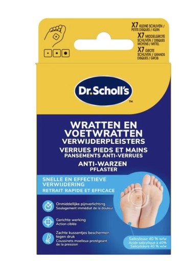 Dr.Scholl’s Wratten en Voetwratten Verwijderpleisters 3X7Strips