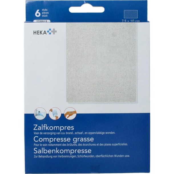 Heka Zalfcompres 7.5 x 10cm steriel (6 Stuks)