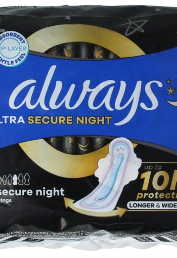 Always Maandverband ultra secure night (8 Stuks)