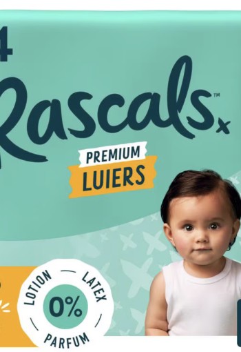 Rascals Premium Luiers Maat 4 10-15 KG 30 stuks/ 2stuks € 15,00