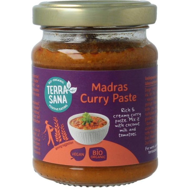 TerraSana Indiase madras currypasta (130 Gram)