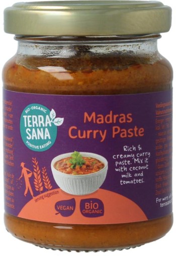 TerraSana Indiase madras currypasta (130 Gram)