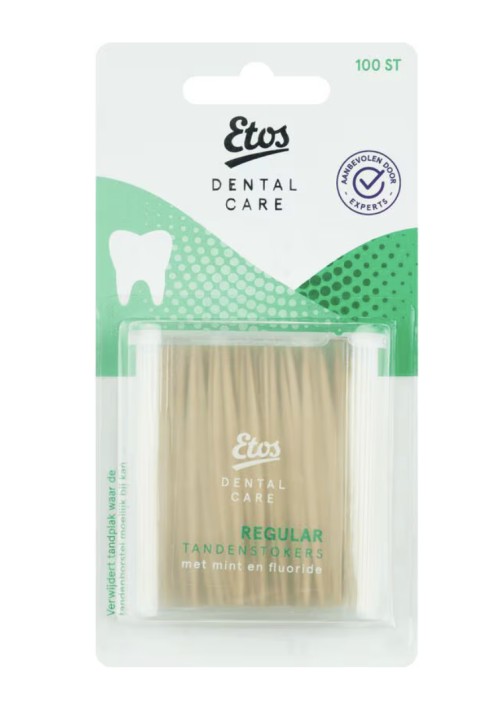 Etos Houten Tandenstokers Regular 100 stuks