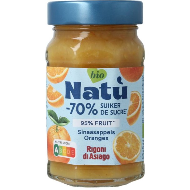 Natu Sinasappel jam -70% suiker (240 Gram)