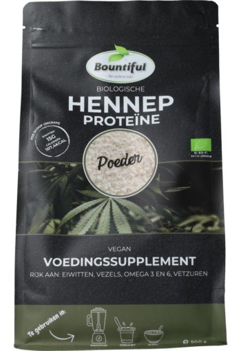 Bountiful Hennep proteine poeder bio dementer (500 Gram)