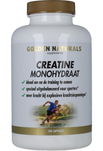 Golden Naturals Creatine monohydraat (180 Capsules)