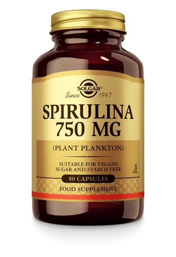 Spirulina 750 mg (80 plantaardige capsules)