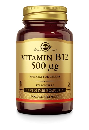Vitamin B-12 500 mcg (50 plantaardige capsules)