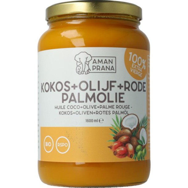 Amanprana Kokos-olijf-rode palm bio (1600 ml)