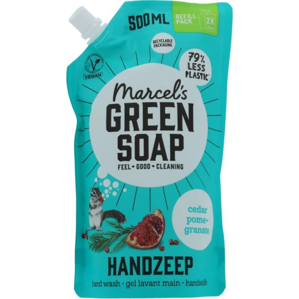 Marcel's Green Soap Handzeep Ceder & Pomegranate Navulling (500 ml)