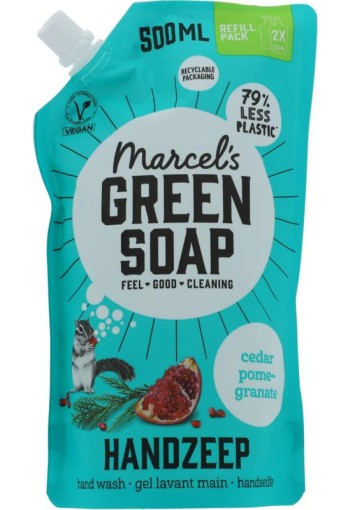 Marcel's Green Soap Handzeep Ceder & Pomegranate Navulling (500 ml)