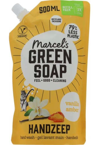 Marcel's Green Soap Handzeep Vanille & Amber Navulling (500 ml)