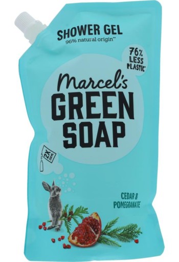 Marcel's Green Soap Shower gel Cedar & Pomegranate Navulling (500 ml)