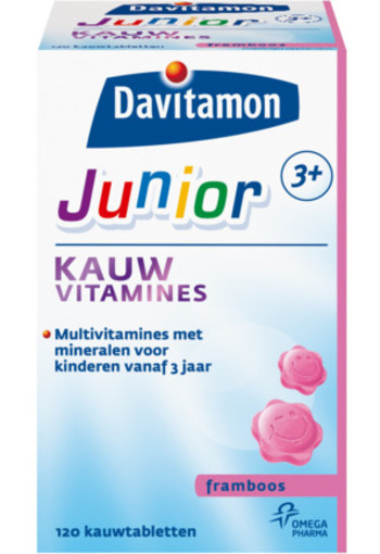 Davitamon Junior 3+ Kauwvitamines Framboos 120kt