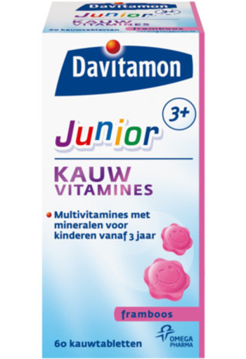 Davitamon Junior 3+ Kauwvitamines Framboos 60kt