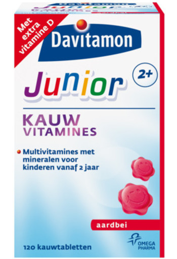 Davitamon Junior 2+ Kauwvitamine Aardbei 120kt