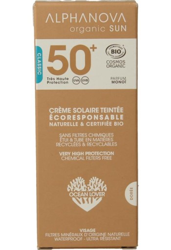 Alphanova Sun Sun gekleurde dagcreme classic vegan SPF50+ (50 Gram)