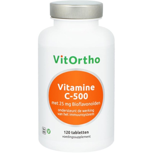 Vitortho Vitamine C-500 met 25mg bioflavonoiden (120 Tabletten)