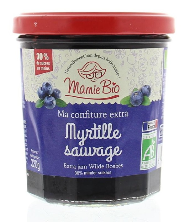 Mamie Bio Extra jam blauwe bes bio (320 Gram)