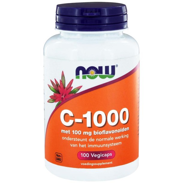 NOW Vitamine C 1000mg bioflavonoiden (100 Vegetarische capsules)