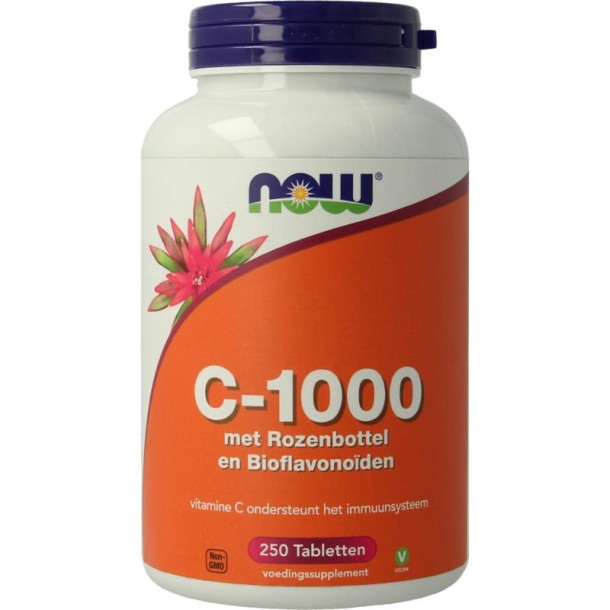 NOW Vitamine C-1000 met rozenbottel en bioflavonoiden (250 Tabletten)