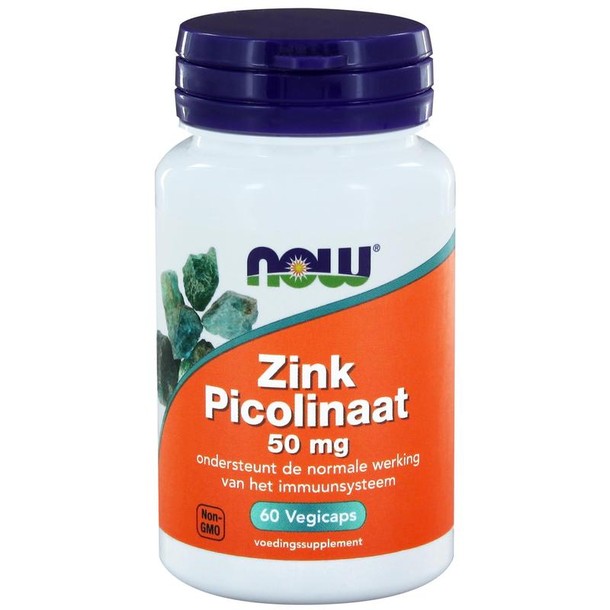 NOW Zink picolinaat 50mg (60 Vegetarische capsules)