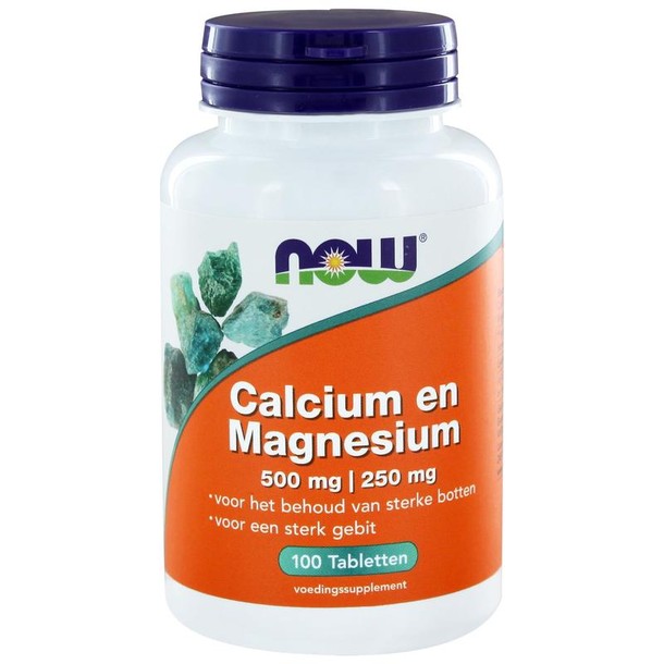 NOW Calcium 500mg en magnesium 250mg (100 Tabletten)