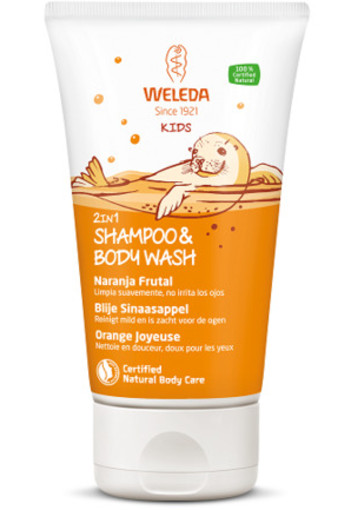Weleda Kids 2 In 1 Shampoo & Body Wash Blije Sinaasappel 150ml