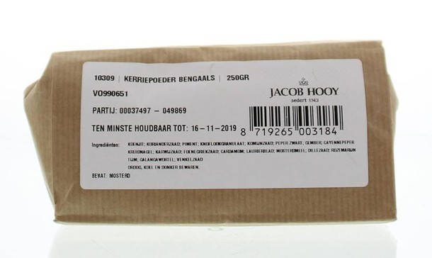 Jacob Hooy Kerriepoeder Bengaals (250 Gram)